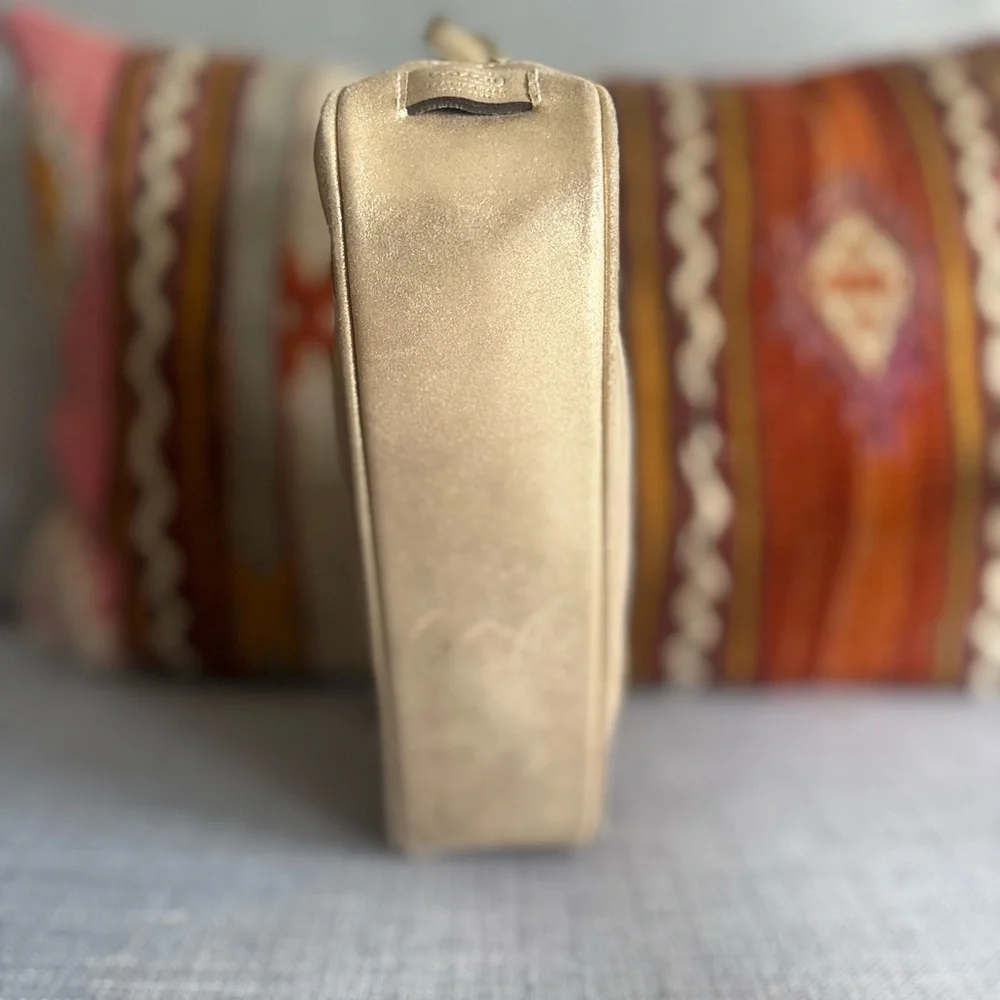 Vintage Y2K Coach Signature Demi Mini Bag in Canvas and Gold Leather - Picture 4 of 12